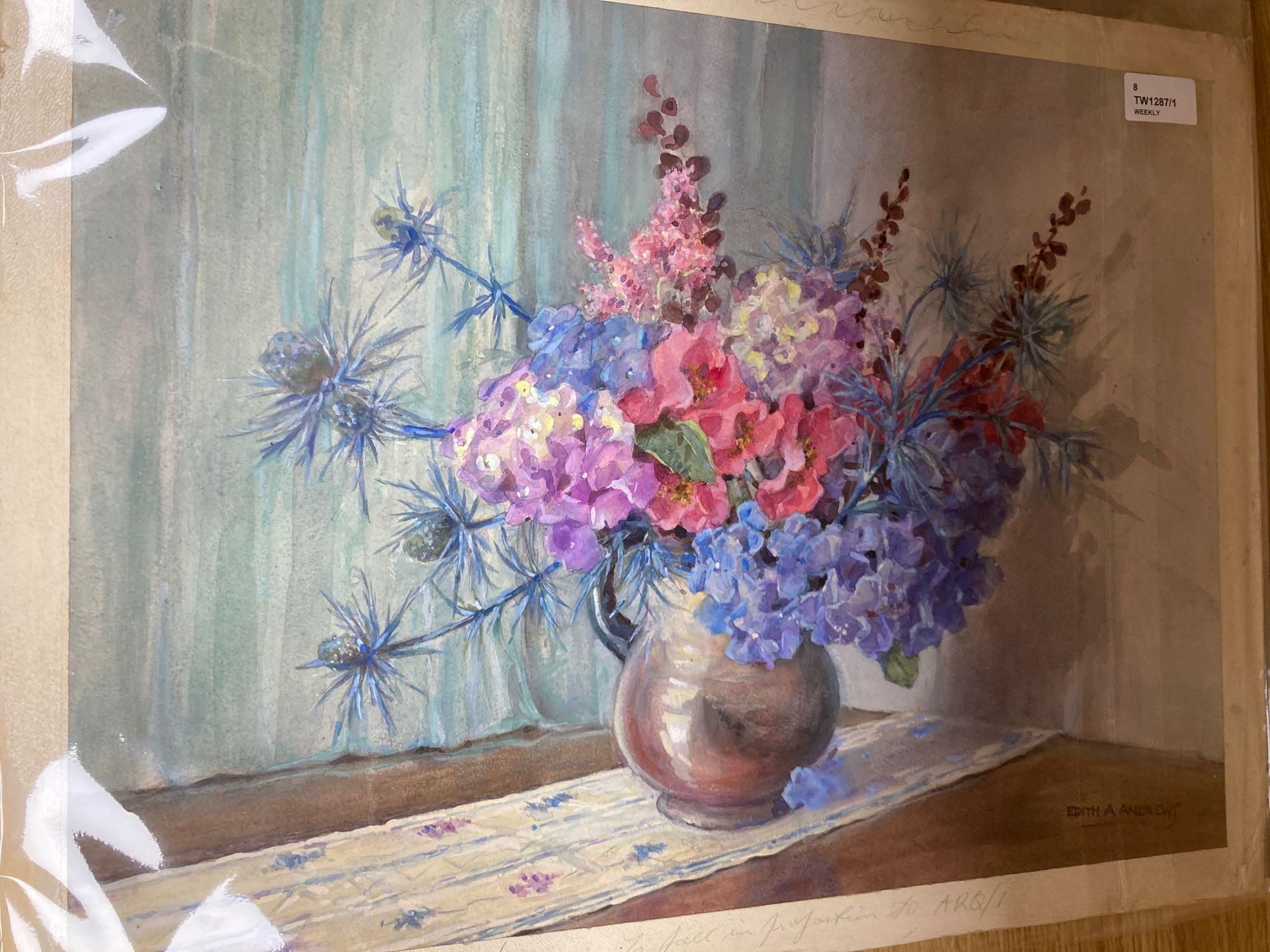Edith Alice Andrews (1873-1958), a group of six watercolours of flowers, 31.5 x 25.5cm to 45 x 62cm